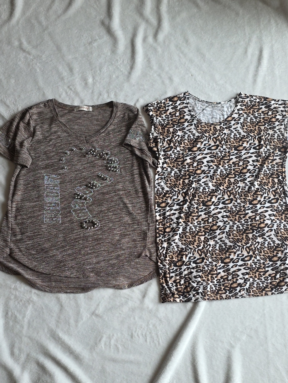 Girls Brown Metallic Logo Tee - Unknown Brand